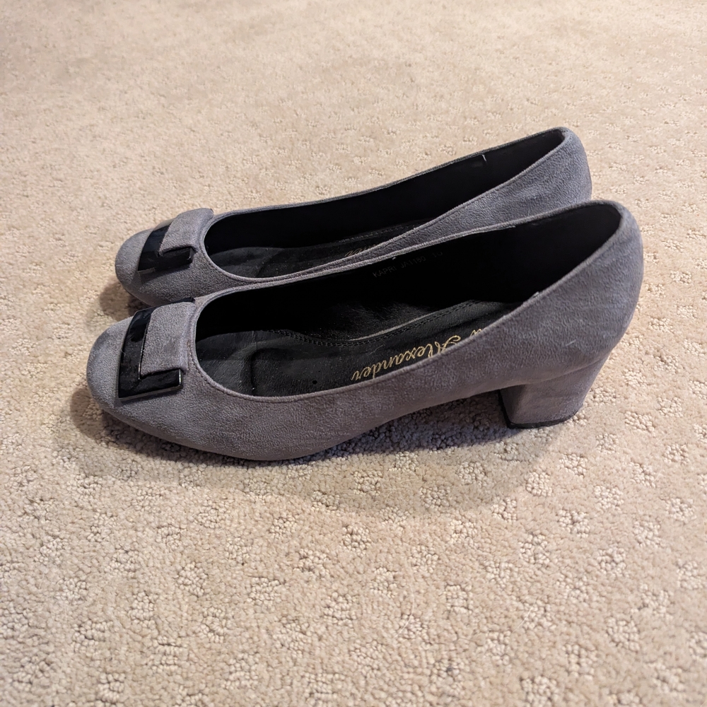 Gray Low Heel Women's Shoes